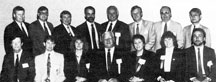 IPC Past President Larry Velie (seated center), Velie Circuits, and IPC Executive Director Thom Dammrich (top left) with 13 IPC President's Awards recipients (standing, left to right): Douglas Sober, Essex Technologies Group; Vern Solberg, SCI; Russel Griffith, Dynaco Corporation; John Kelly, Motorola; Jorgen Svensson, Ericsson Telecom; Robert Keltz, Westinghouse/Fortin; Masamitsu Aoki, Toshiba Chemical Corporation; and (seated, left to right): O. Leigh Mueller, Printed Circuit Builders; Nick Watts, Tektron